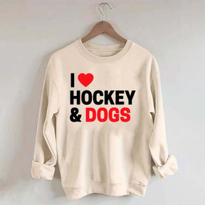 I Love Hockey & Dogs Sweatshirt