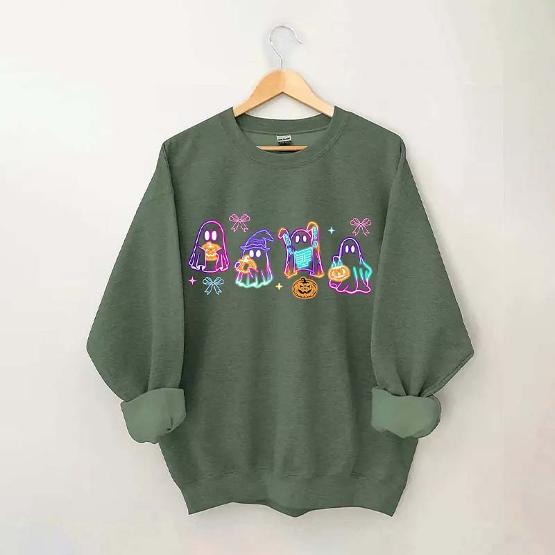 Halloween Ghost Neon Sweatshirt