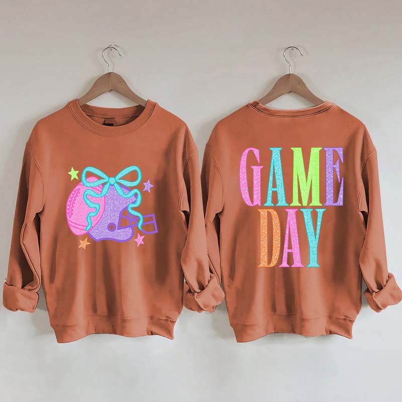 School Spirit Football Printed Sweatshirt