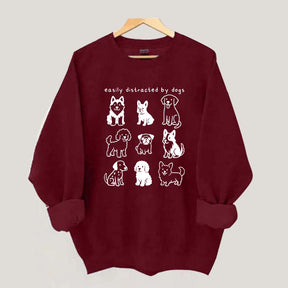 Funny Cute Easily Distracted By Dogs Sweatshirt