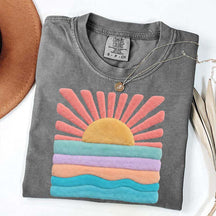 Trendy Aesthetic Sun Printed T-Shirt