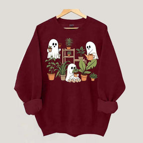 Cute Crazy Plant Lady Ghost Sweatshirt