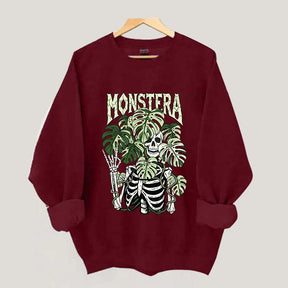 Monstera Skeleton Botanical Plant Sweatshirt
