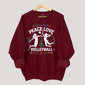 Peace Love Volleyball Christmas Sweatshirt