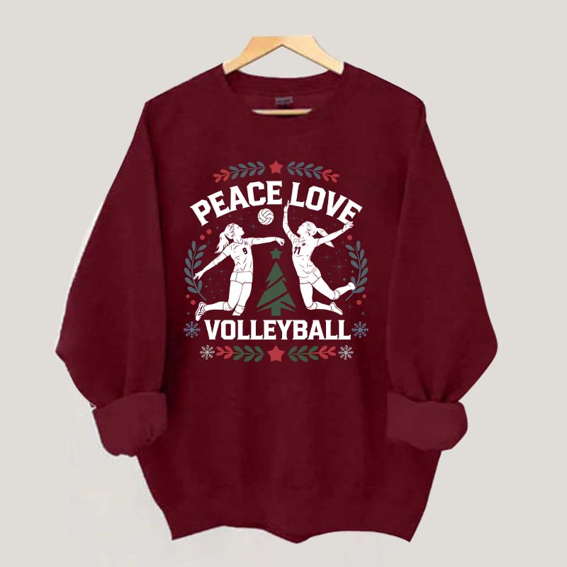 Peace Love Volleyball Christmas Sweatshirt