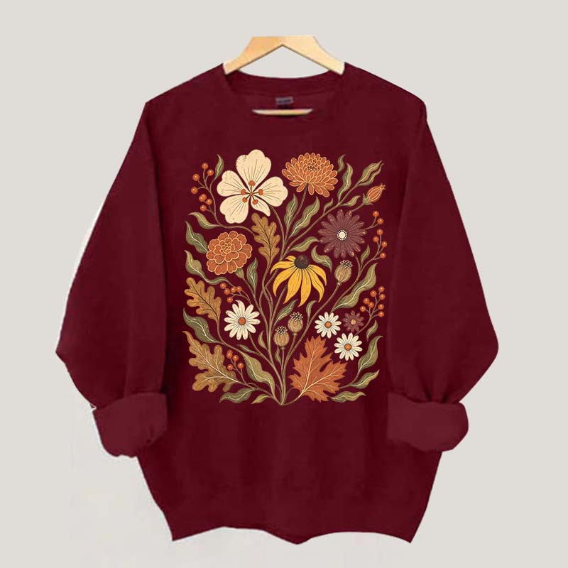 Autumn Floral Vintage Botanical Sweatshirt