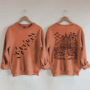 Haunted House Comfort Colors Halloween Sweatshirt
