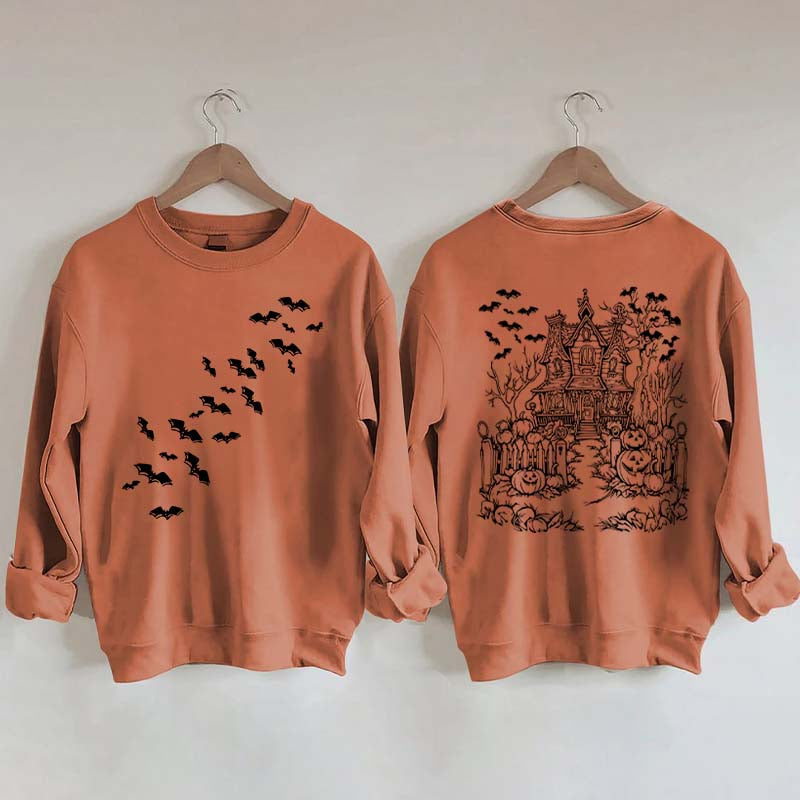 Haunted House Comfort Colors Halloween Sweatshirt