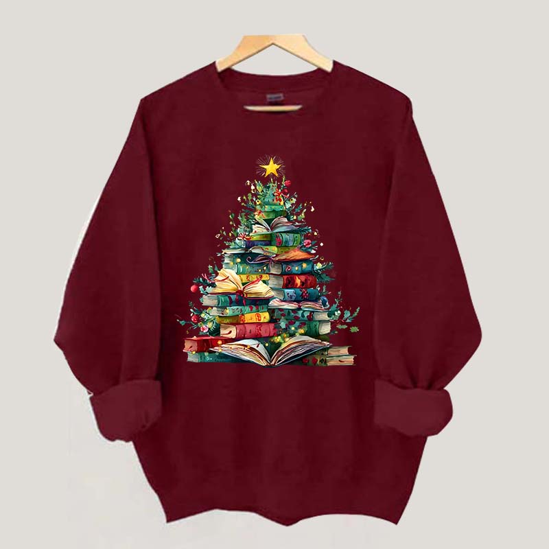 Christmas Book Tree Xmas Lover Sweatshirt
