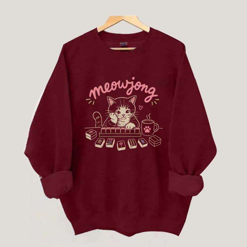 Cute Mahjong Cat Lover Sweatshirt