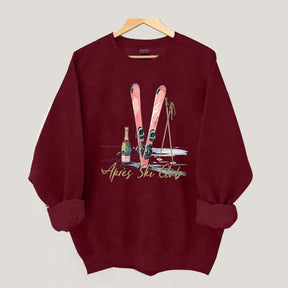 Apres Ski Champagner Skifahrer Sweatshirt
