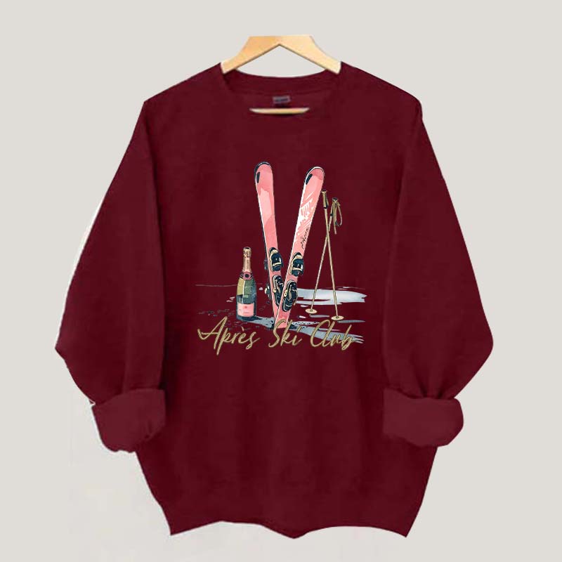 Apres Ski Champagner Skifahrer Sweatshirt