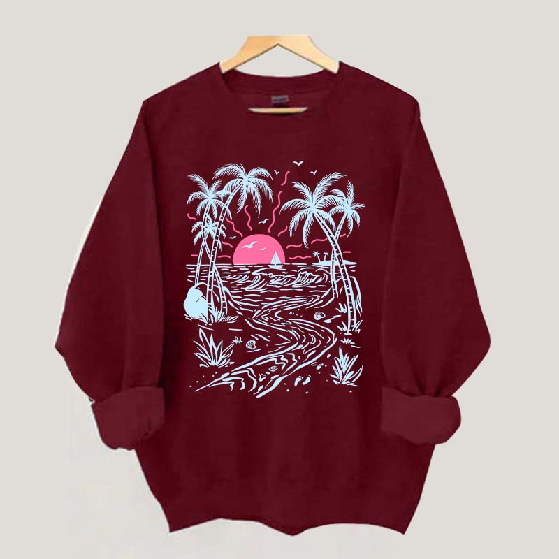 Salty Summer Beach Life Tree Sweatshirt