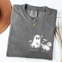 Ghost Dog And Bat Halloween T-Shirt