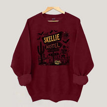 Skellie Motel Funny Halloween Trendy Sweatshirt