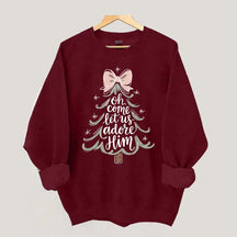 Religious Christmas Oh Come Let Us Adore Him Sweatshirt