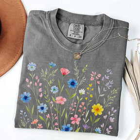 Wildflowers Vintage Blue Style T-Shirt