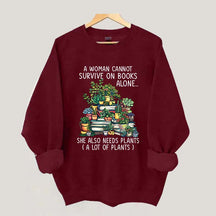 Books Plants Women Sweatshirt