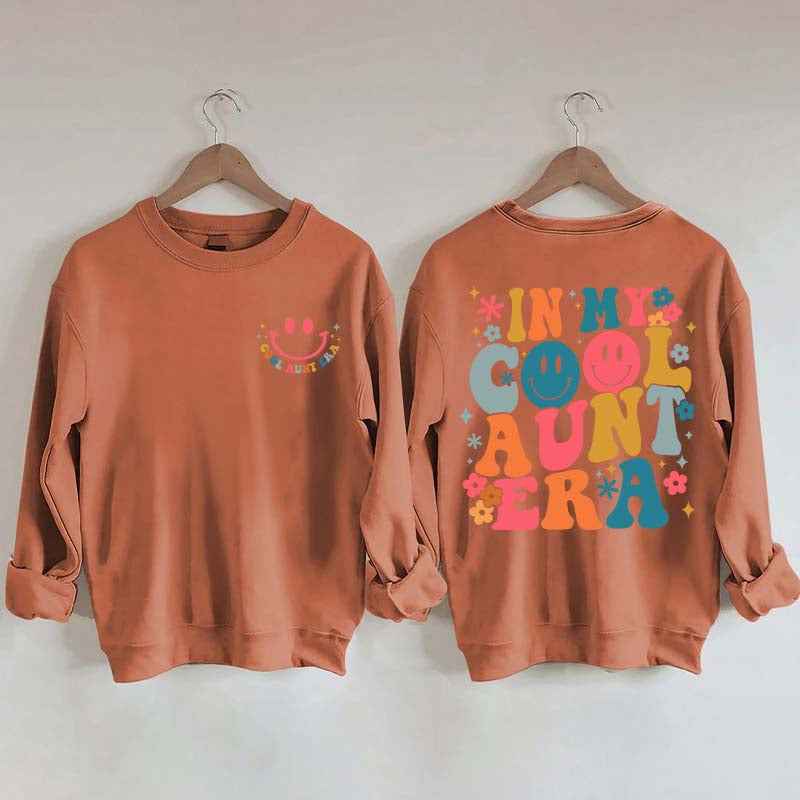 Retro In My Cool Aunt Era Smile Face Sweatshirt