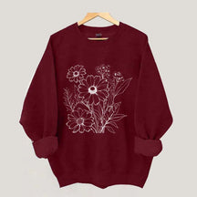 Retro Outline Wildflower Sweatshirt