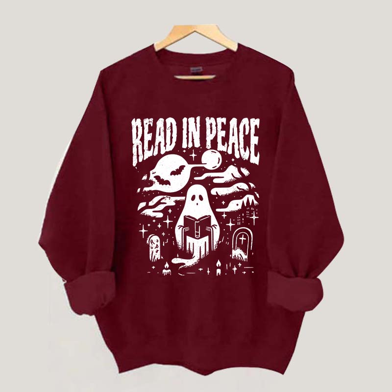 Ghost Reading Book Boho Bookish Sweatshirt