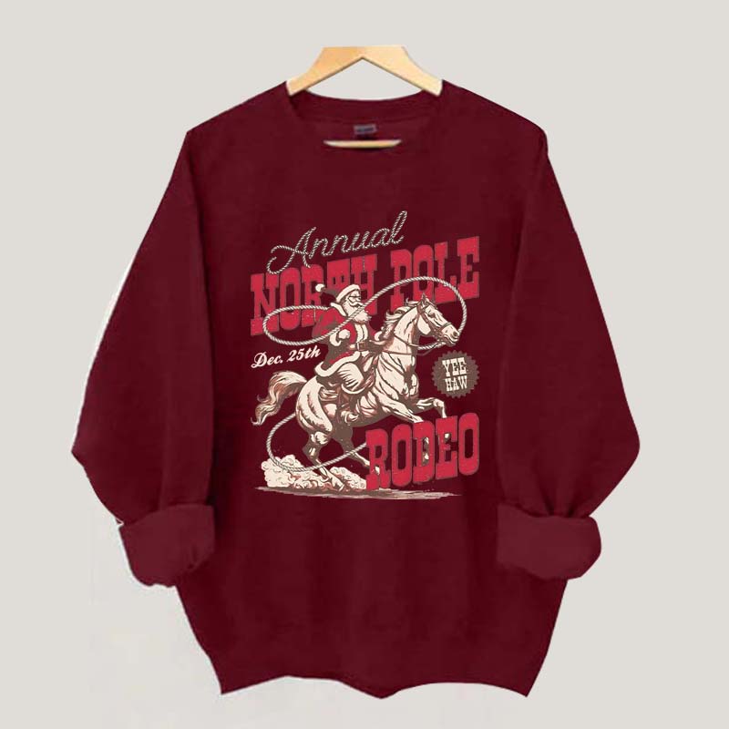 Annual North Pole Rodeo Western Christmas Sweatshirt