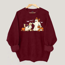 Pumpkin Ghost Dog Halloween Sweatshirt