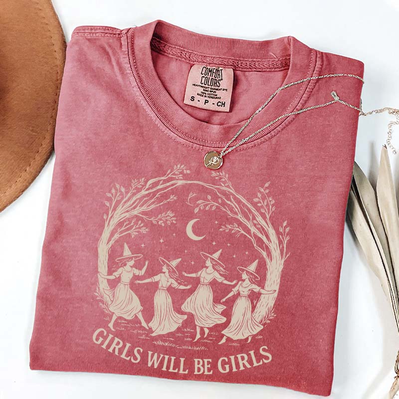 Vintage Girls Will Be Girls Witch T-Shirt