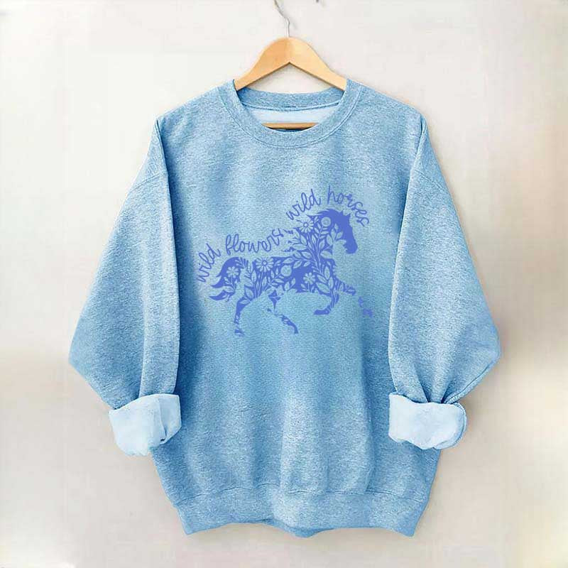 Wild Horses Graphic Vintage Western Country Sweatshirt