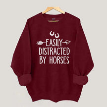 Easily Distracted by Horses Sweatshirt
