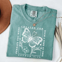 Bible Verse Esther 4:14 Butterfly Floral T-Shirt