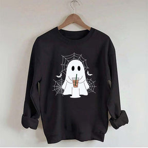 Ghost Drinking Coffee Sweatshirt