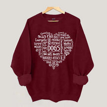 Dog Mom Words in Heart Sweatshirt