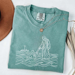 Jesus Walking on Water Comfort Colors T-Shirt
