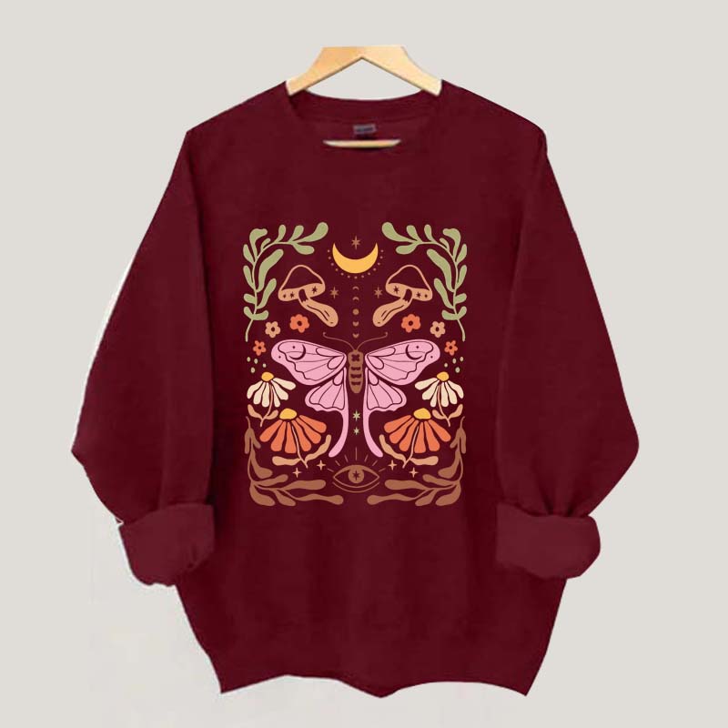 Luna Moth Floral Sweatshirt