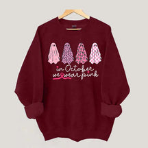 In October We Wear Pink Ghost Cancer Fighter Sweatshirt