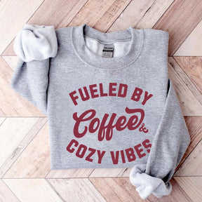Fueled By Coffee and Cozy Vibes Giftful Fall Sweatshirt
