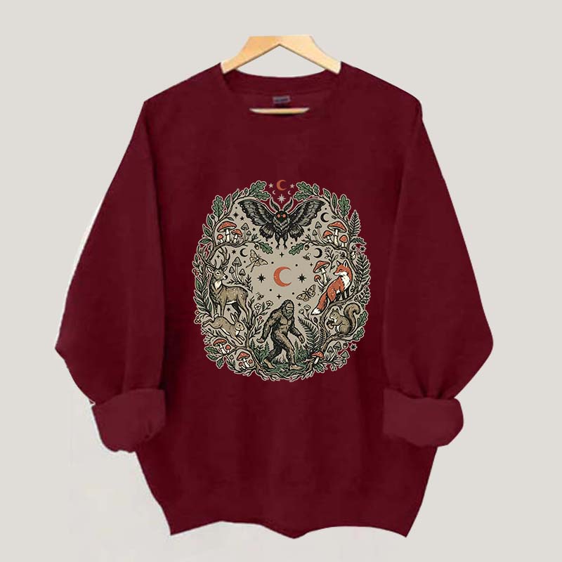 Forest Friends Cryptid Mothman Bigfoot Sweatshirt