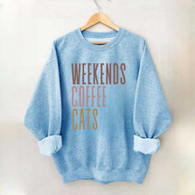 Weekends Coffee Cats Sweatshirt