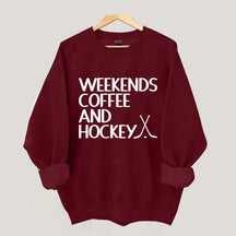 Weekends Coffee And Hockey Lovers Sweatshirt