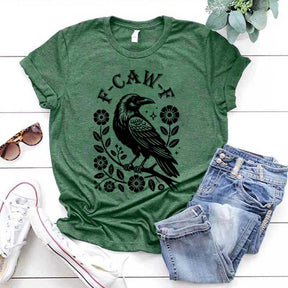 Black Gothic Crow Trendy Bird T-Shirt