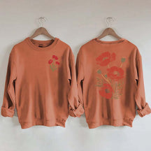 Red Poppies Floral Sweatshirt