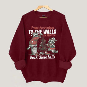 Humorous Holiday Funny Raccoon Christmas Sweatshirt