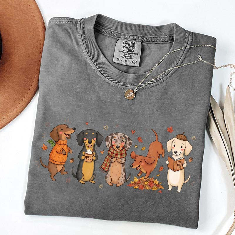 Dachshund Fall Cozy Season Pumpkin T-Shirt