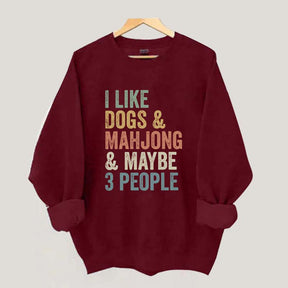 Funny Mahjong and Dogs Sweatshirt