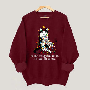 Christmas Cat Lights Sweatshirt