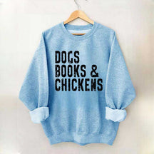 Trendy Dogs Books & Chickens Sweatshirt