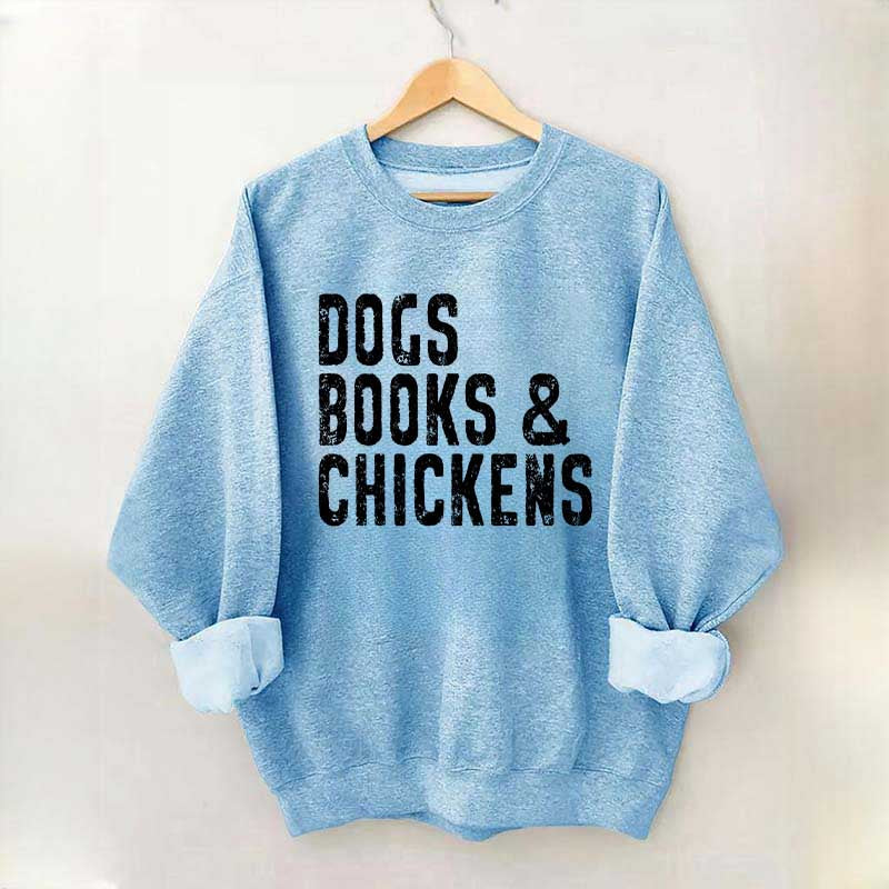 Trendy Dogs Books & Chickens Sweatshirt
