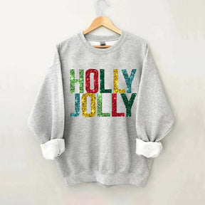 Printed Holly Jolly Sweatshirt