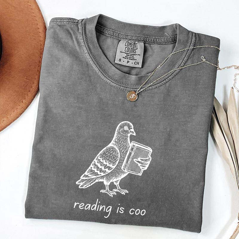 English Teacher Pigeon Reading T-Shirt